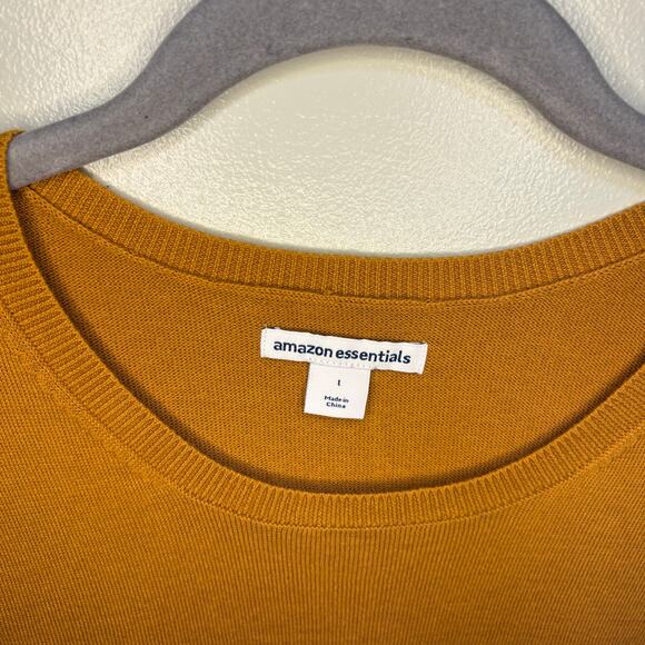 Amazon Essentials Rust Orange Large Knit Sweater NWT Minimalist Fall Lightweight - Picture 10 of 10